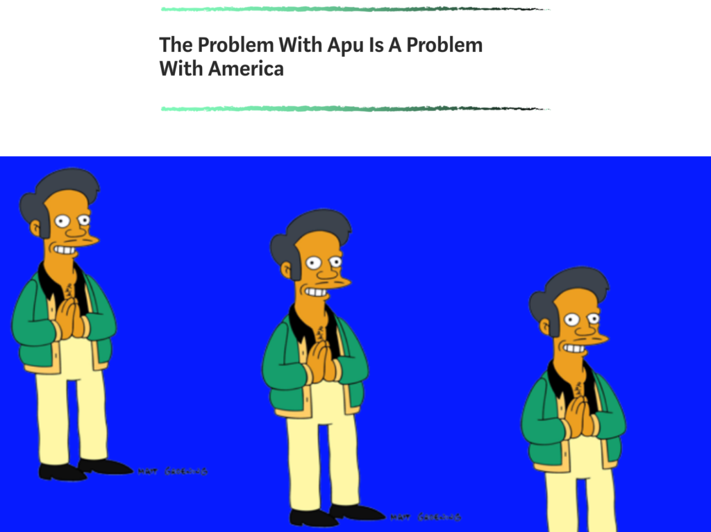 On Apu, Representation, and the Model Minority Myth