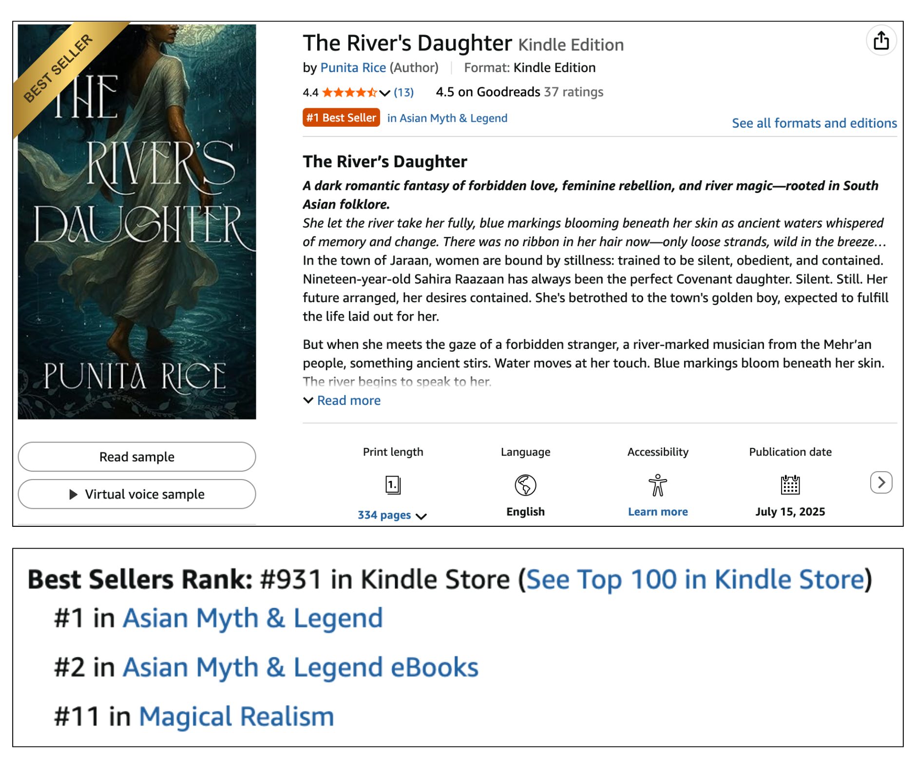 The River's Daughter - Amazon #1 Bestseller in Asian Myth & Legend